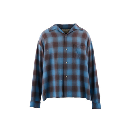 [SAINT Mxxxxxx]RAYON SHIRT/CHECK/BLUE(SM-MK8-0000-044)
