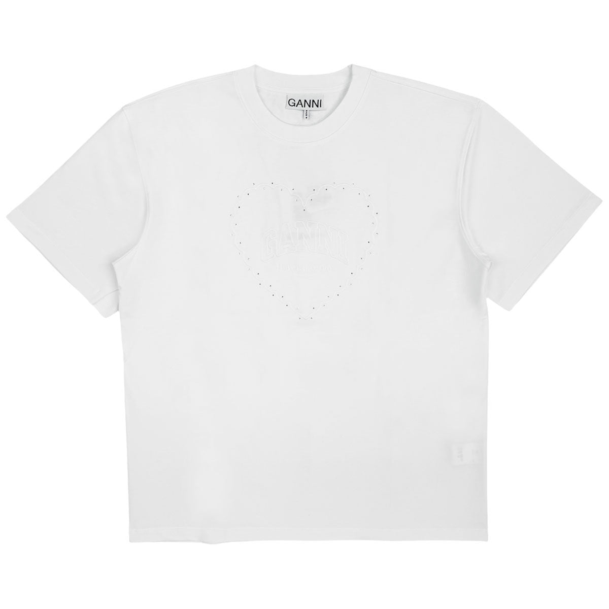 GANNI]Heavy Cotton Drop Shoulder Heart T-shirt/WHITE(T4033) – R&Co.