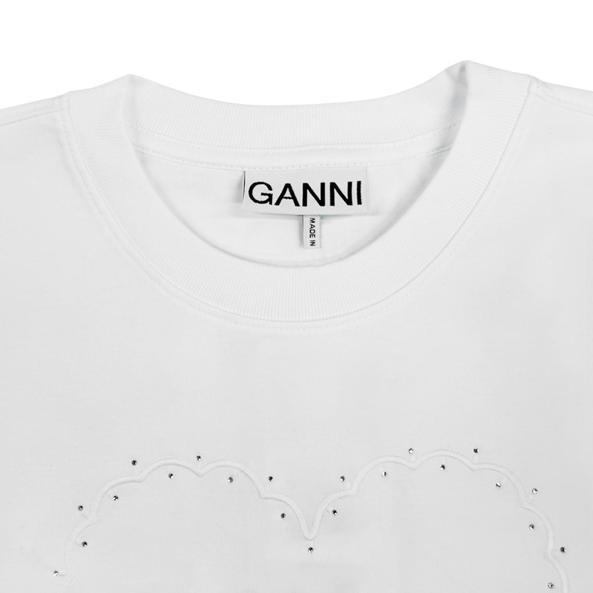GANNI]Heavy Cotton Drop Shoulder Heart T-shirt/WHITE(T4033) – R&Co.