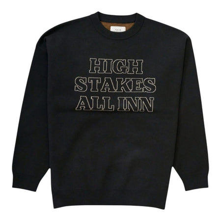 [TAIN DOUBLE PUSH]HIGH STAKES CREW NECK KNIT/BLACK(T521-KTR013)