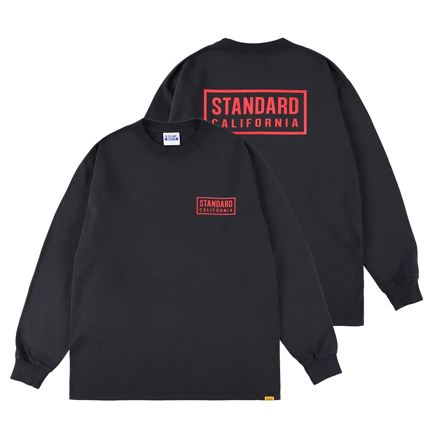 STANDARD CALIFORNIA]SD Heavyweight Box Logo Long Sleeve T/BLACK 