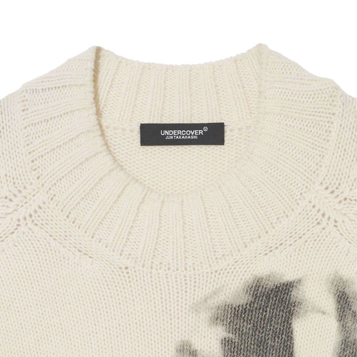 Undercover ボーダーニットサンプル品Mサイズ 13000円→9500円 UNDERCOVER]フロントプリントハイネックオーバーサイズニット/OFF