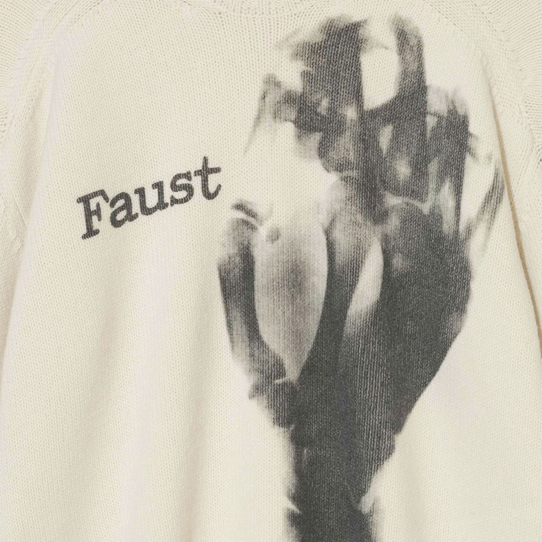 [UNDERCOVER]フロントプリントハイネックオーバーサイズニット/OFF WHITE(UC2E4905)