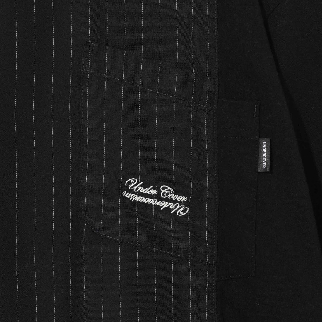 [UNDERCOVER]Cu ストライプTEE mix 半袖開襟シャツ (UP1F4403)