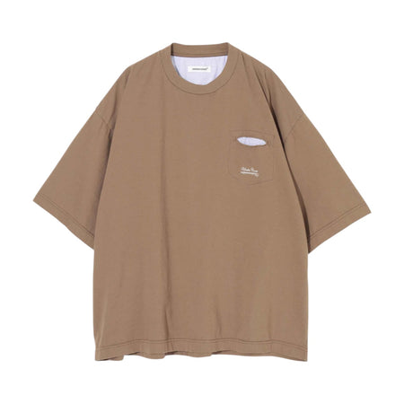 [UNDERCOVER]CoタイプライターSTヨーク切替PK TEE/BEIGE(UP1F4805)