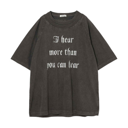 [UNDERCOVER]ピグメント度詰天竺衿切替半袖ラグランTEE I hear/CHARCOAL(UP1F4806-1)