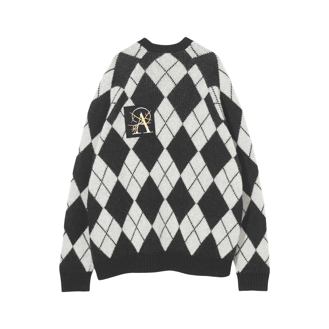 [UNDERCOVER]パッチ付きアーガイルクルーニット/BLACK(UP2E4902)