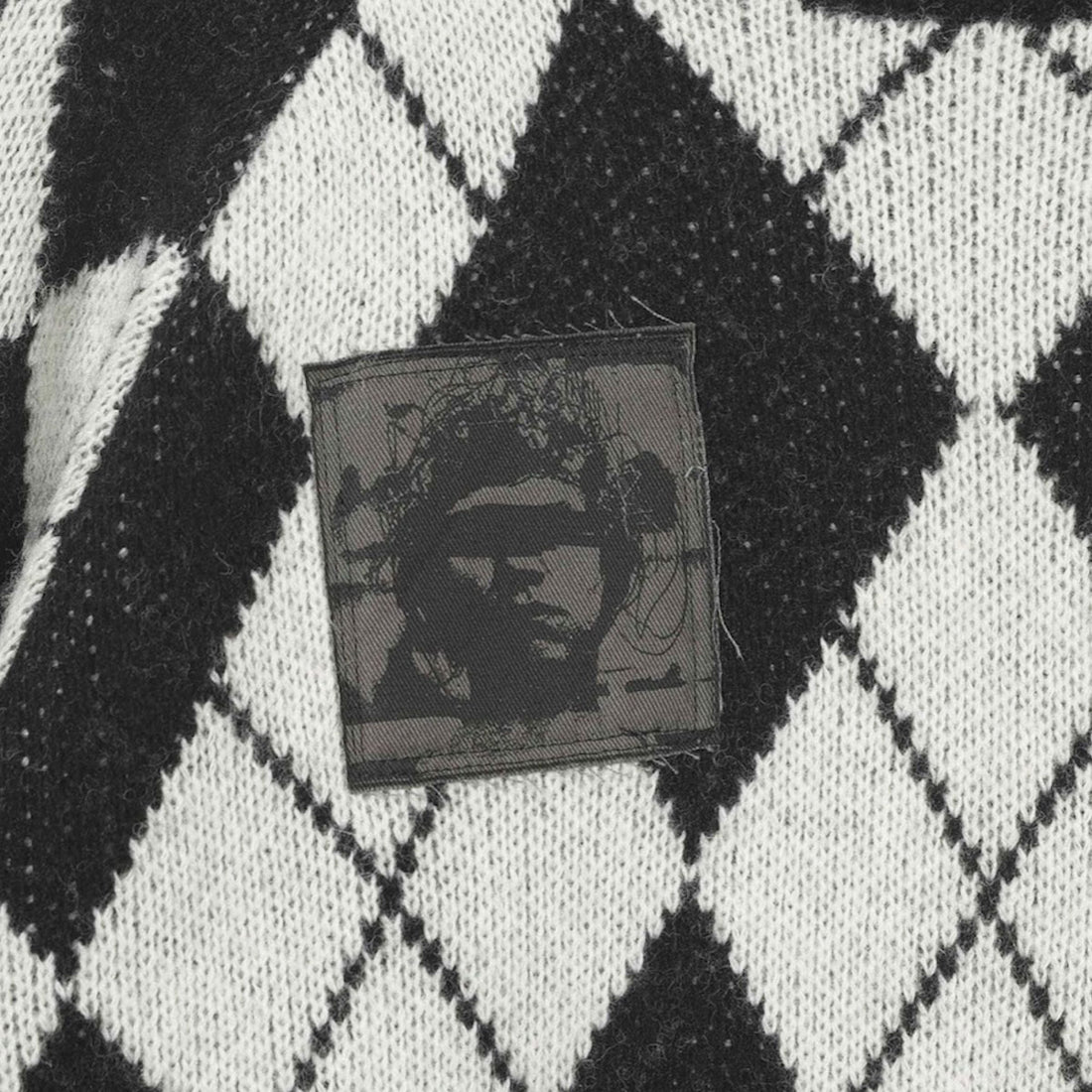 [UNDERCOVER]パッチ付きアーガイルクルーニット/BLACK(UP2E4902)