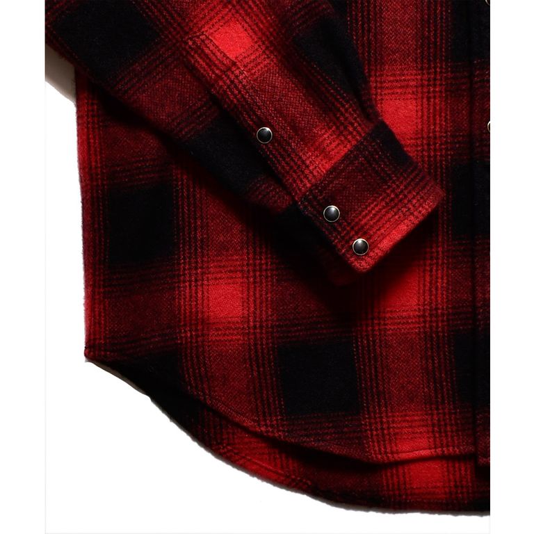 [MINEDENIM]Ombre Check Flannel RF Western SH/RED PATTERN(2310-5001)