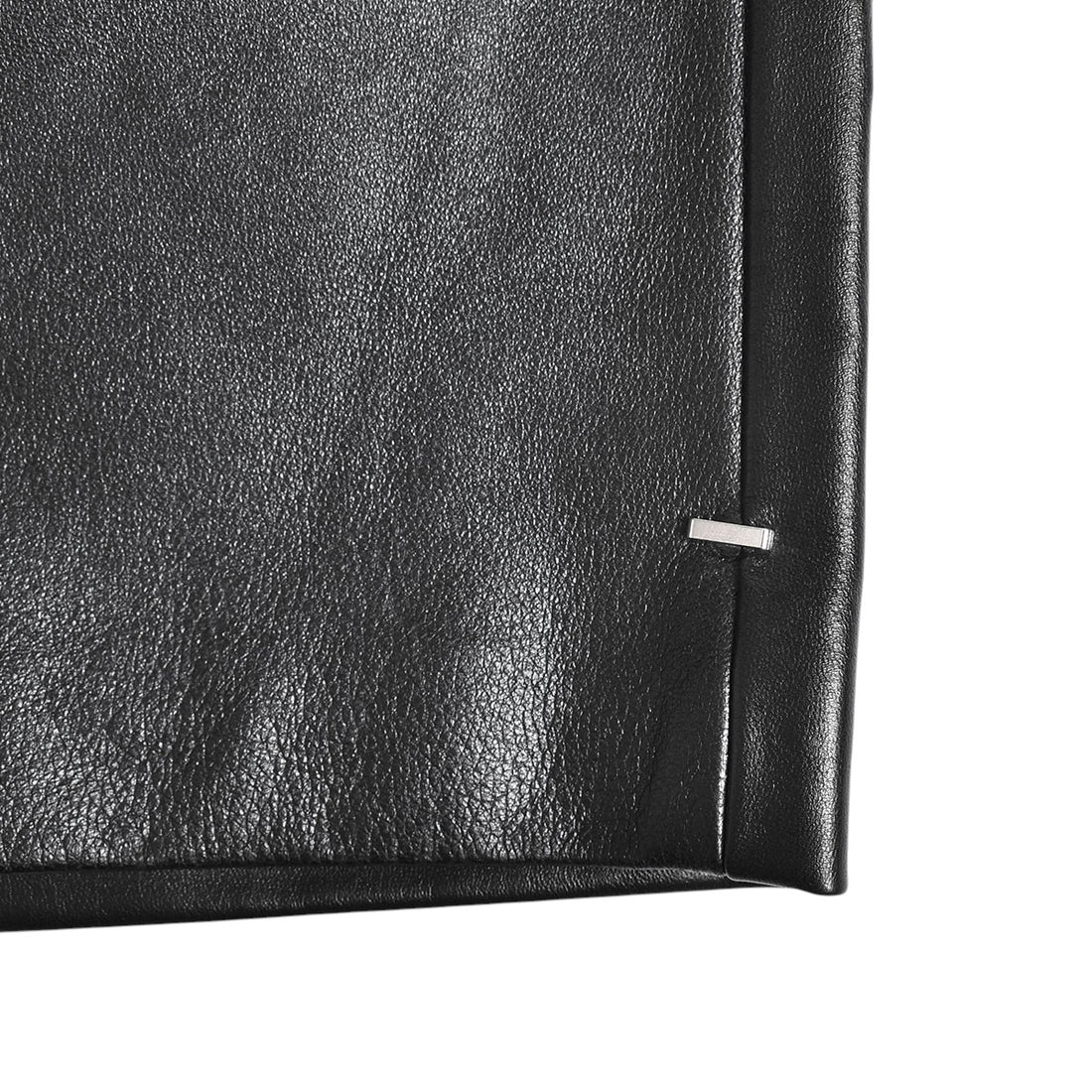 [ASKYURSELF]BAGGY LEATHER WORK SHORTS/BLACK(V17010204-001-L01)