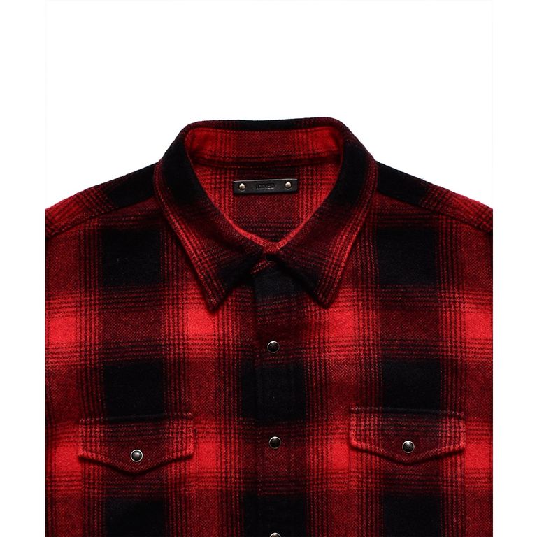 [MINEDENIM]Ombre Check Flannel RF Western SH/RED PATTERN(2310-5001)