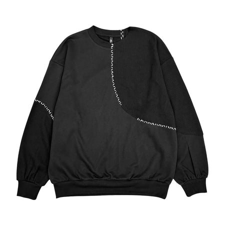 [AULA AILA]STITCH DESIGN PULLOVER/BLACK(1253-08027)