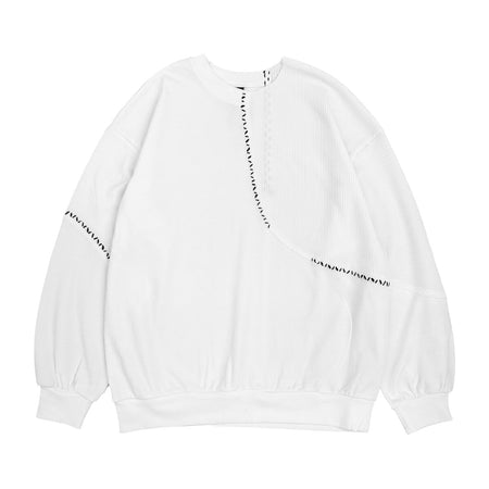 [AULA AILA]STITCH DESIGN PULLOVER/OFF WHITE(1253-08027)