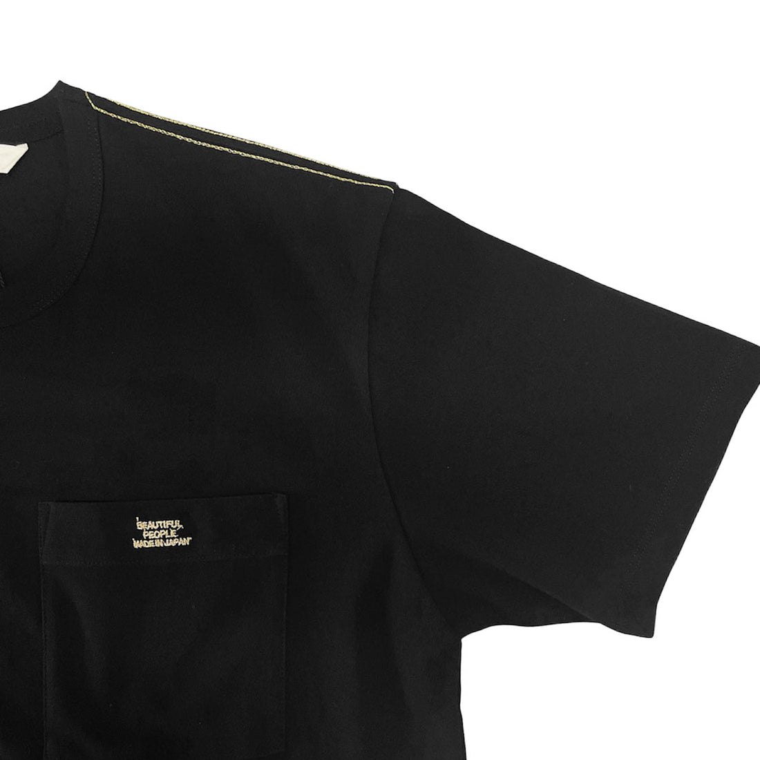 [beautiful people]high twist jersey regular-fit metallic embroidery Tshirts/BLACK(1646310010)