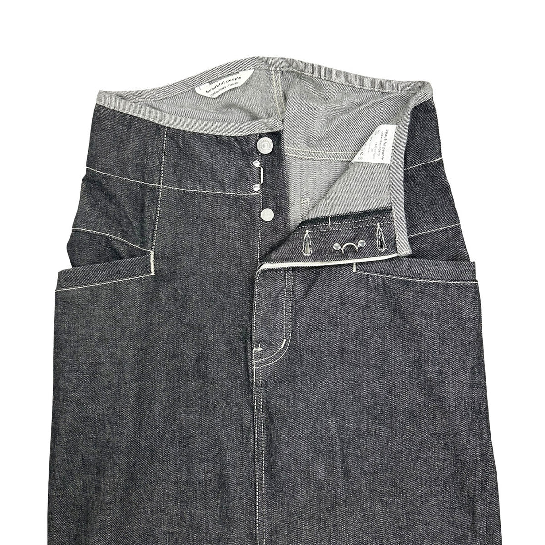 [beautiful people]left hand twill pencil skirt/BLACK(1445107003)