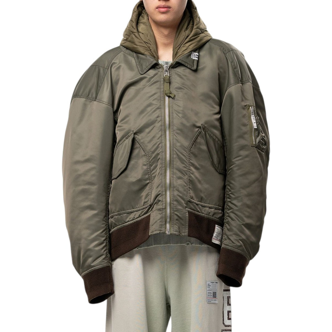 [MAISON MIHARA YASUHIRO]HOODED BOMBER JACKET(A17BL063)