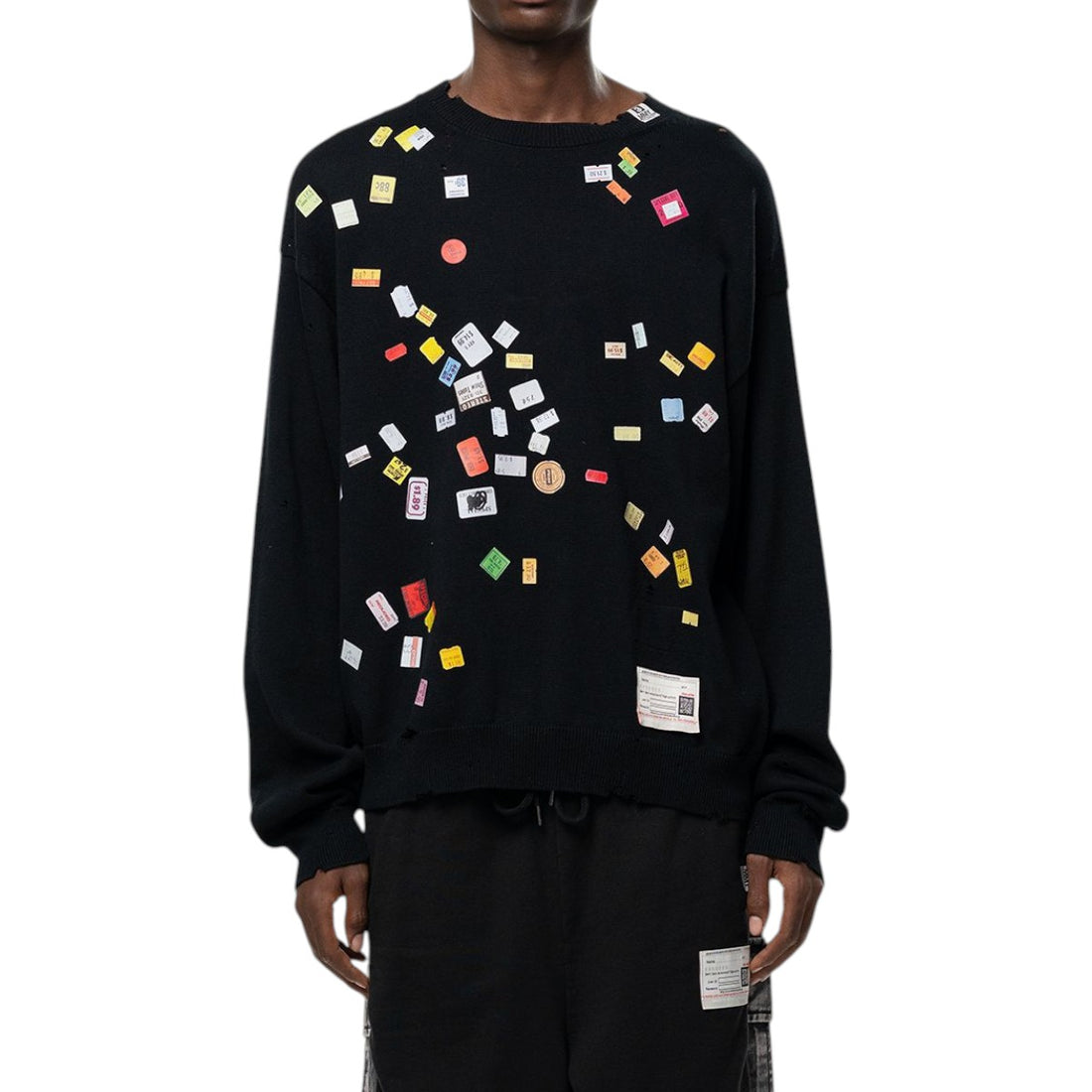 [MAISON MIHARA YASUHIRO]PRICE STICKER KNIT PULLOVER(A17SW500)
