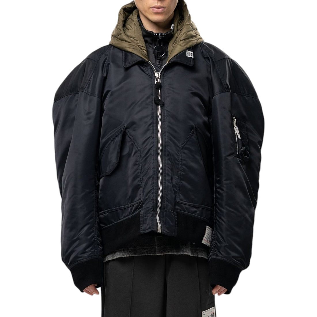 [MAISON MIHARA YASUHIRO]HOODED BOMBER JACKET(A17BL063)
