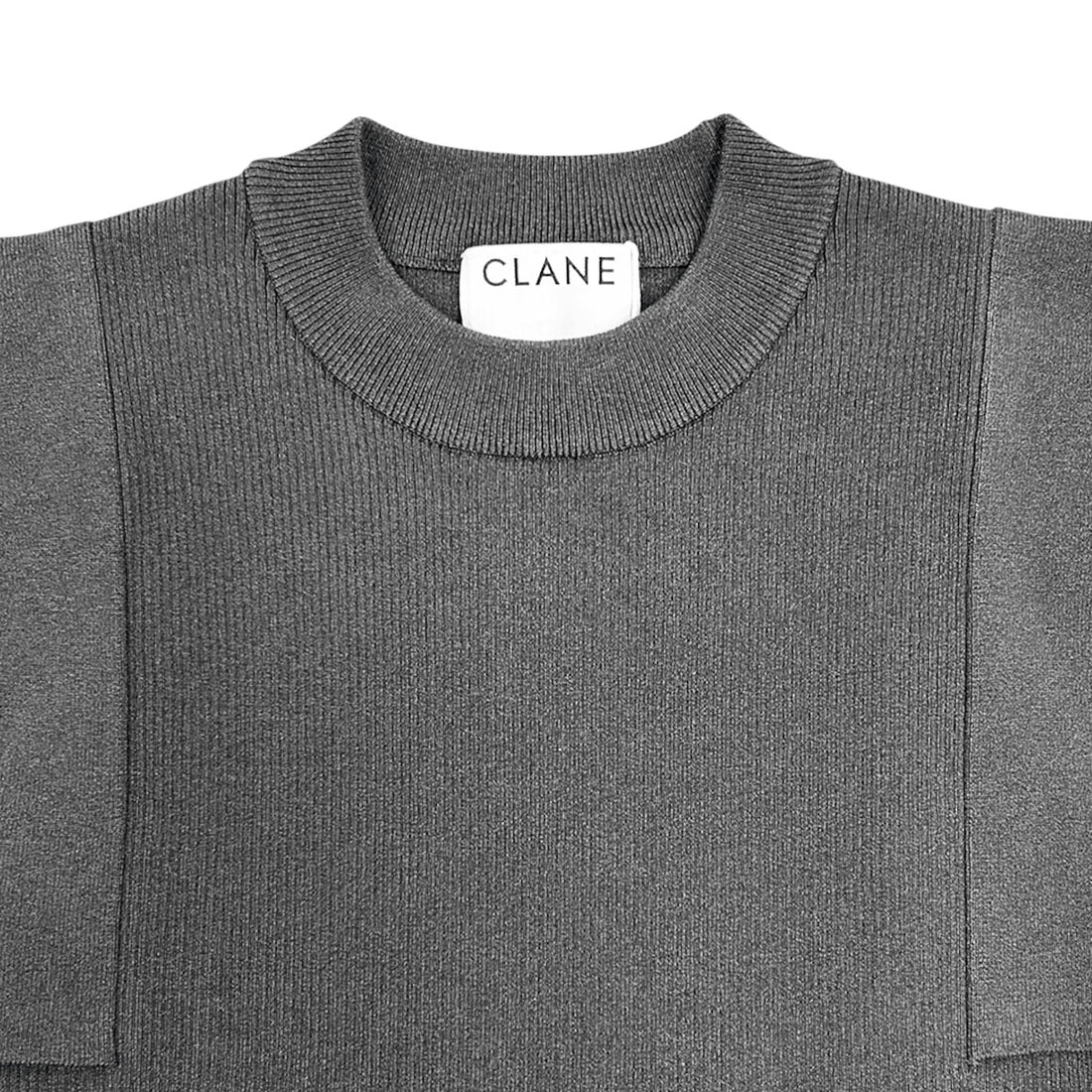 [CLANE]SQUARE SLEEVE KNIT TOPS/CHARCOAL GRAY(10106-2213)