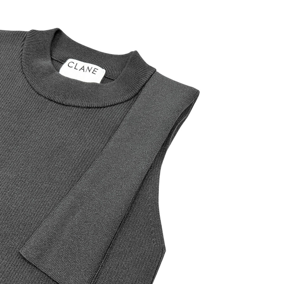 [CLANE]SQUARE SLEEVE KNIT TOPS/CHARCOAL GRAY(10106-2213)