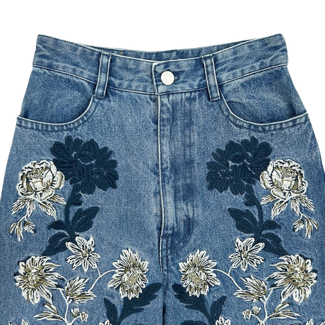 [CLANE]FLOWER EMBROIDERY PANTS/INDIGO(18110-7112)