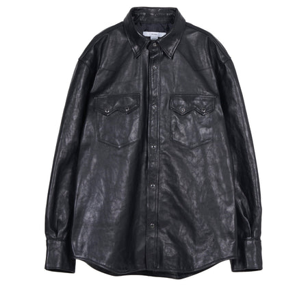 [MASSES]HORSE LEATHER SHIRT/BLACK