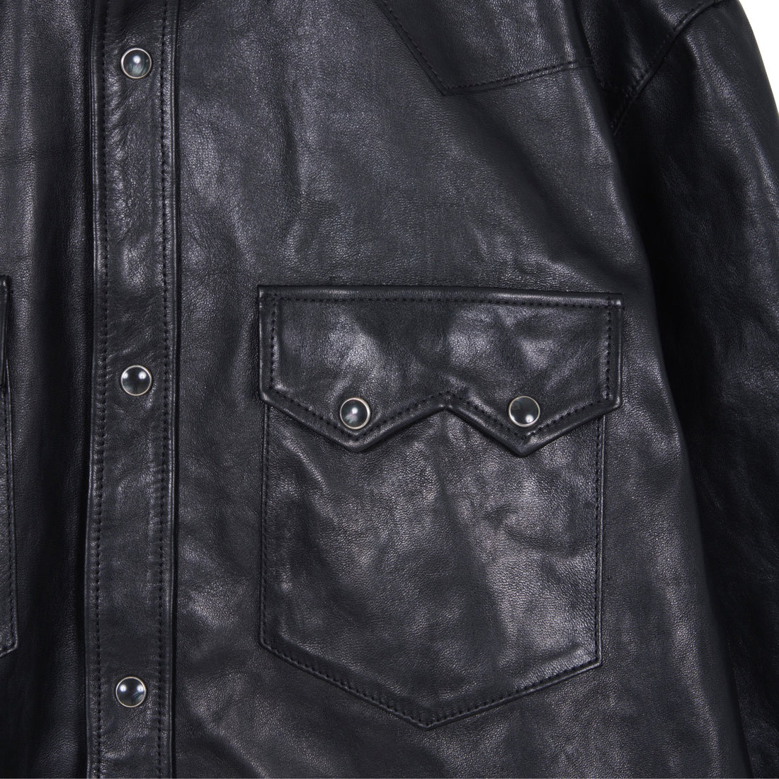 [MASSES]HORSE LEATHER SHIRT/BLACK