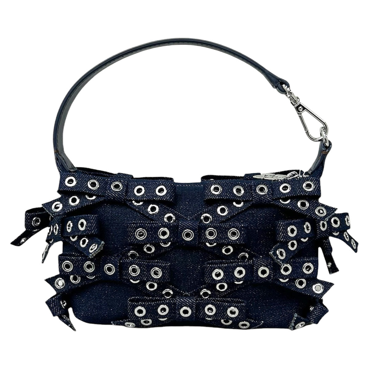 GANNI]Butterfly Small Pouch Bow Eyelet Denim Bag/DARKNAVY