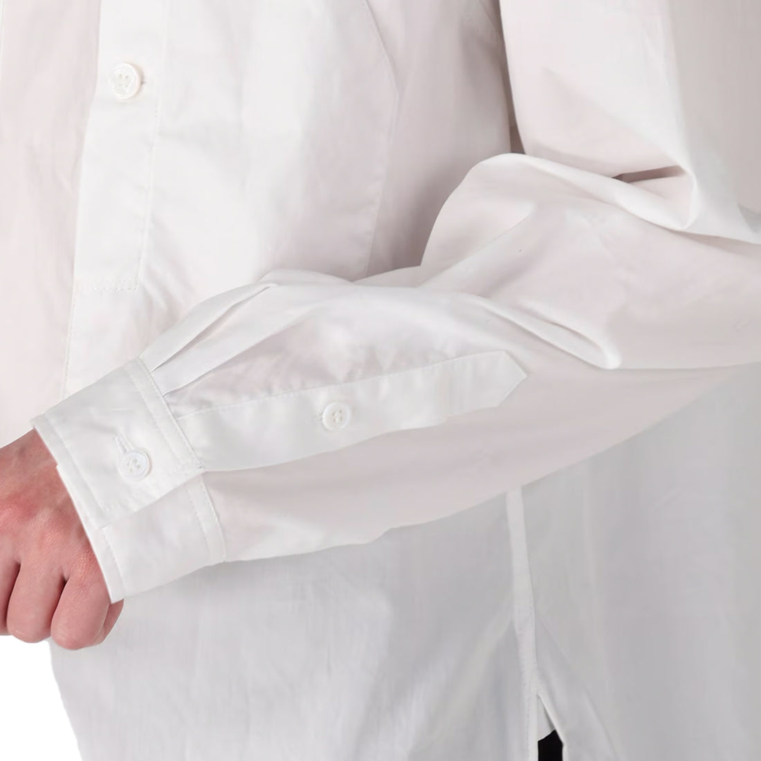[yohji yamamoto]CHAIN STITCH BROAD ROUND HEM BLOUSE(HW-B04-001)