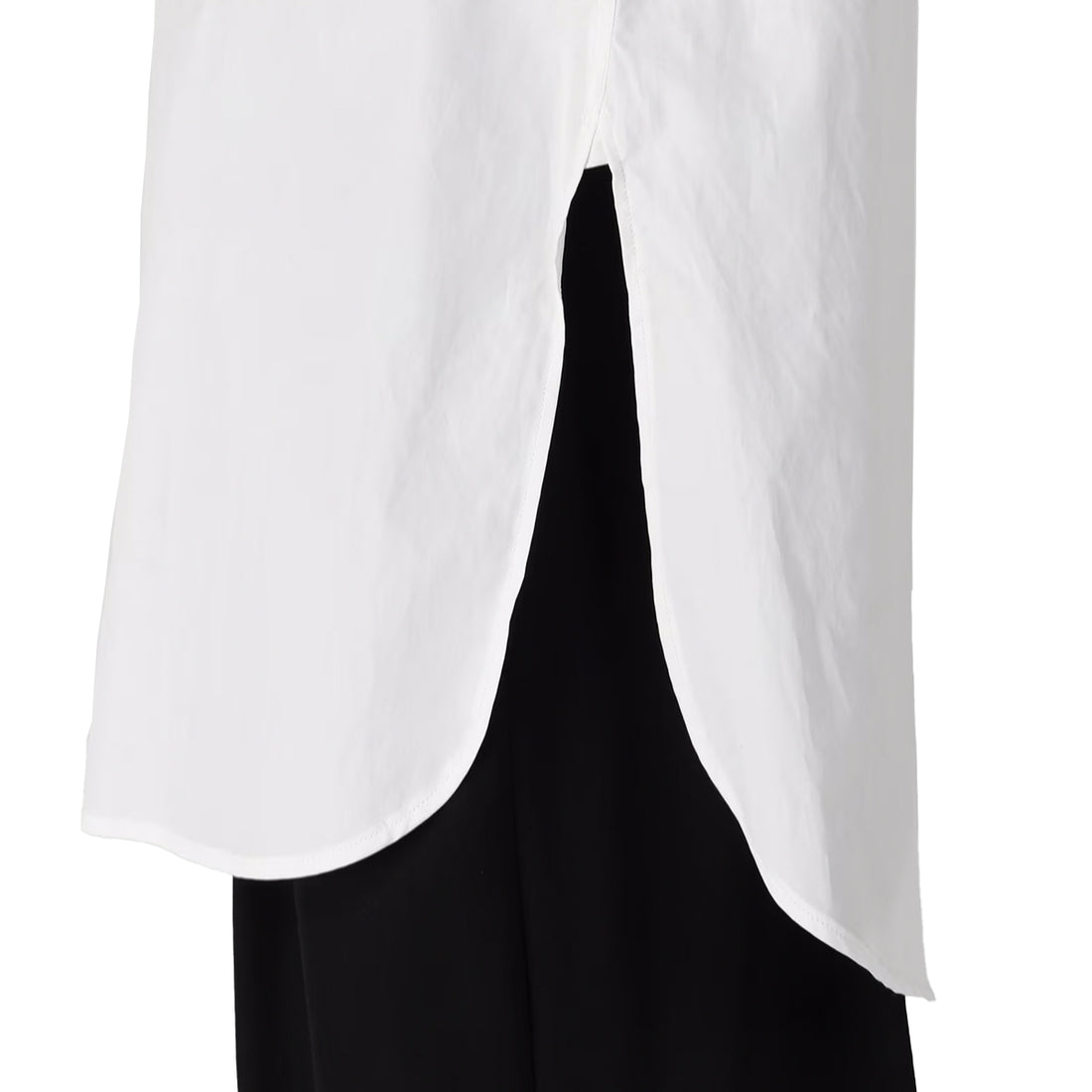 [yohji yamamoto]CHAIN STITCH BROAD ROUND HEM BLOUSE(HW-B04-001)