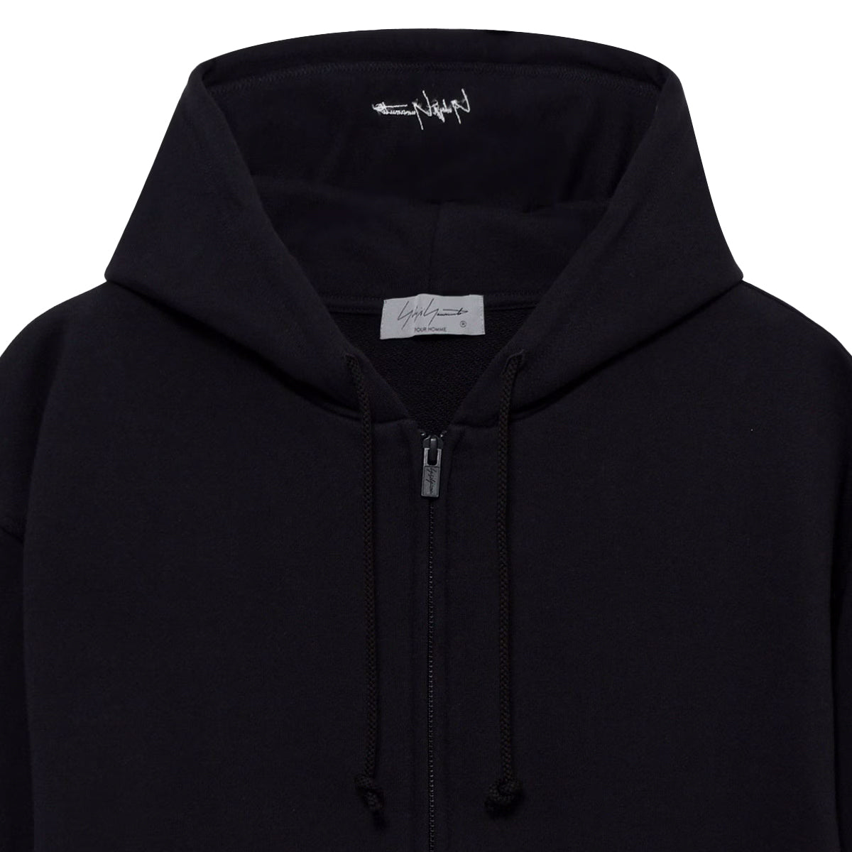 yohji yamamoto]30/10 FRENCH TERRY EMBROIDERED ZIP HOODIE(HW-T11