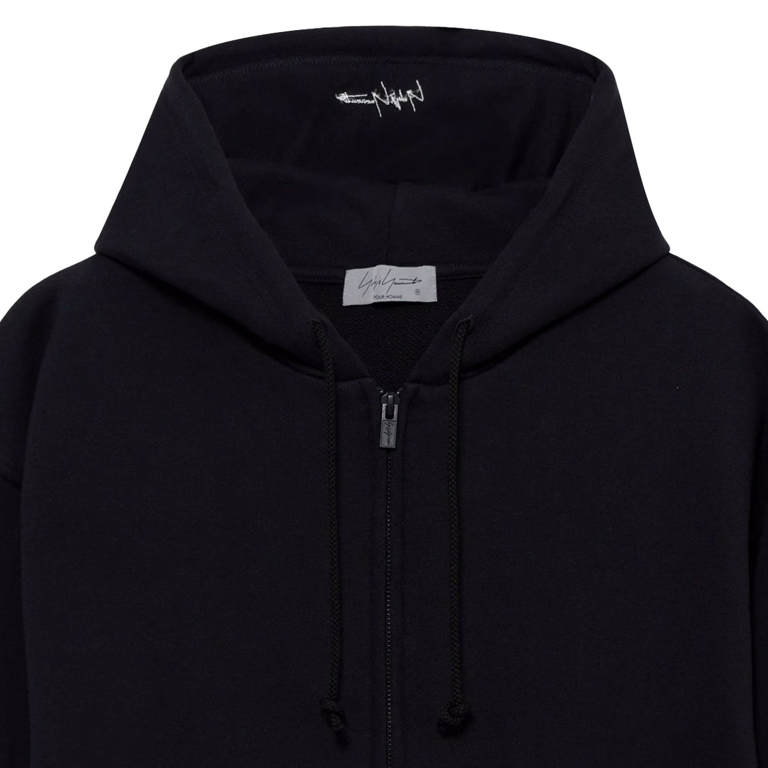 [yohji yamamoto]30/10 FRENCH TERRY EMBROIDERED ZIP HOODIE(HW-T11-081)