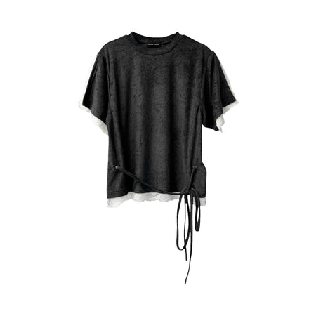 [MAISON SPECIAL]2WAYレーストリムパイルTシャツ/C.GRAY(21261415315)