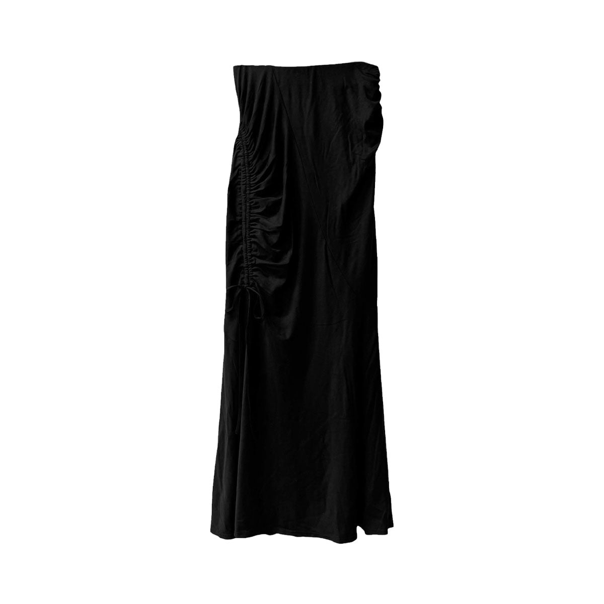 【完売品】メゾンスペシャル サテンシャーリングスカート ブラック 黒 36サイズ MAISON SPECIAL]シャーリングカットマキシスカート/BLACK(21261515706