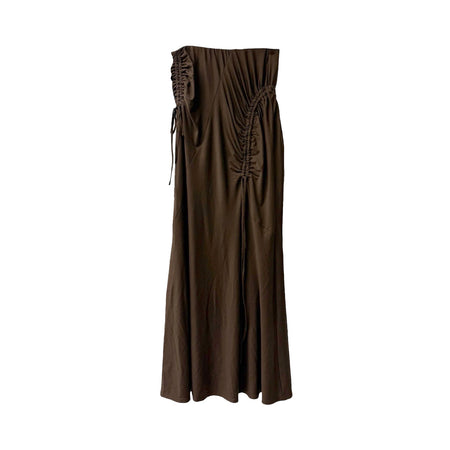 [MAISON SPECIAL]シャーリングカットマキシスカート/BROWN(21261515706)