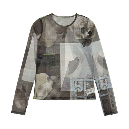 [MAISON SPECIAL]フォトコラージメッシュトップス/GRAY(21261415805)