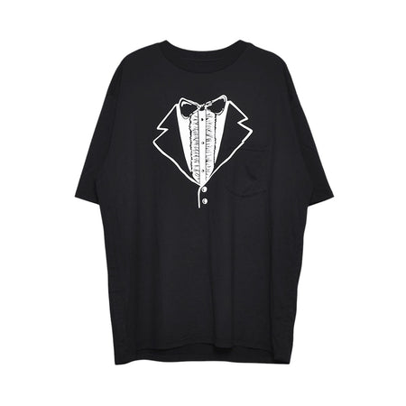 【TAKAHIRO MIYASHITA TheSoloIst】trompe l'oeil tuxedo over sized s/s tee./BLACK(sc.0010AW25)