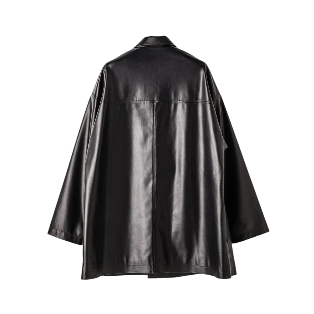 【TAKAHIRO MIYASHITA TheSoloIst】faux leather sack coat./black(sj.0030AW25)