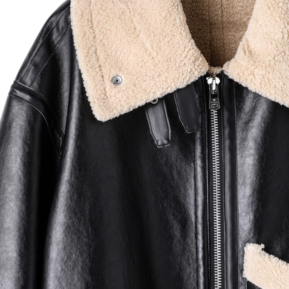 【TAKAHIRO MIYASHITA TheSoloIst】faux mouton flight jacket./black/beige(sj.0032AW25)