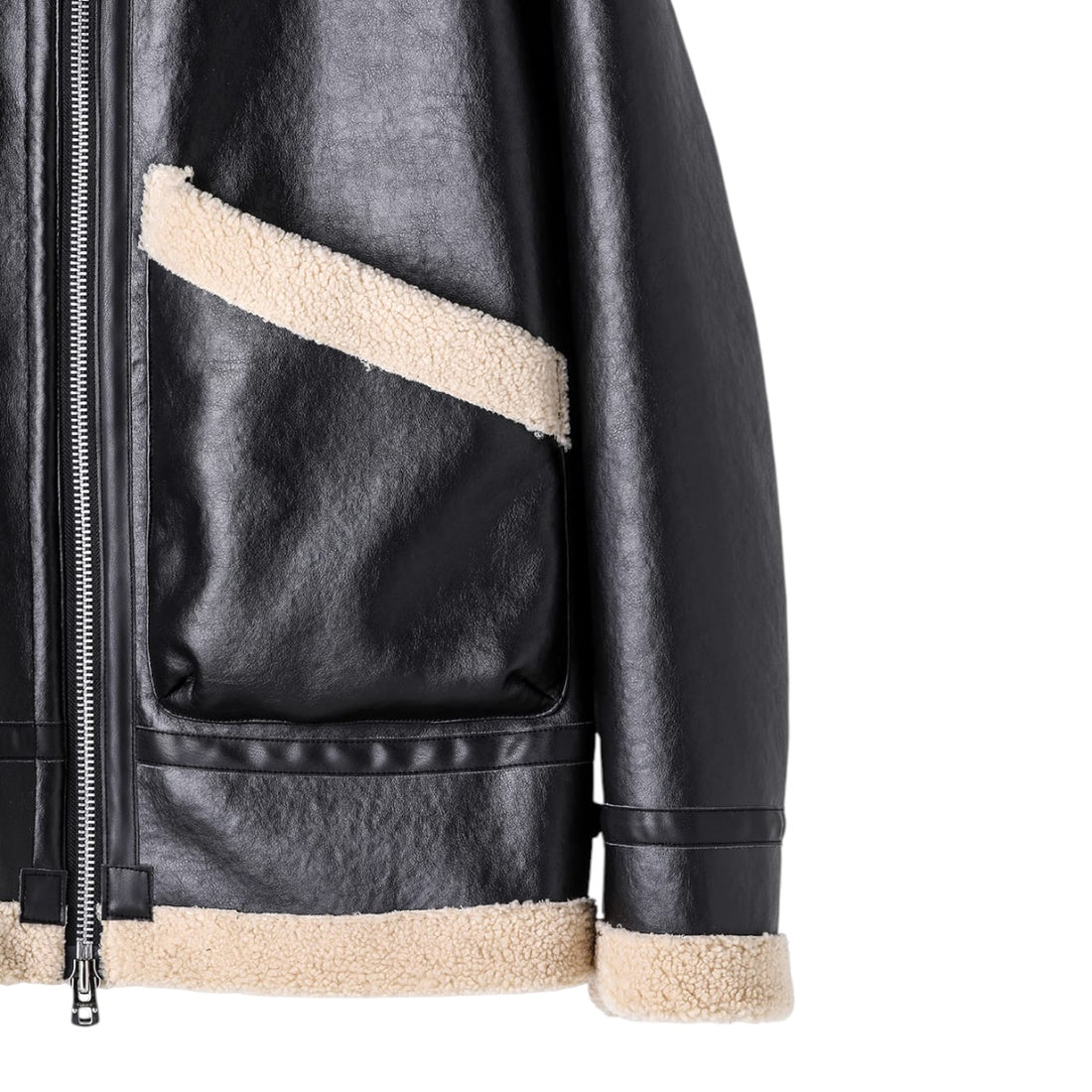 【TAKAHIRO MIYASHITA TheSoloIst】faux mouton flight jacket./black/beige(sj.0032AW25)