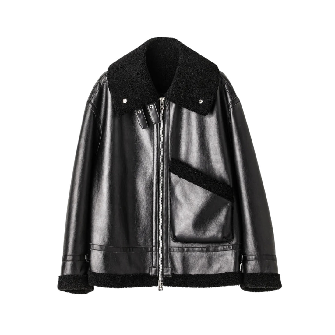 【TAKAHIRO MIYASHITA TheSoloIst】faux mouton flight jacket./black(sj.0032AW25)