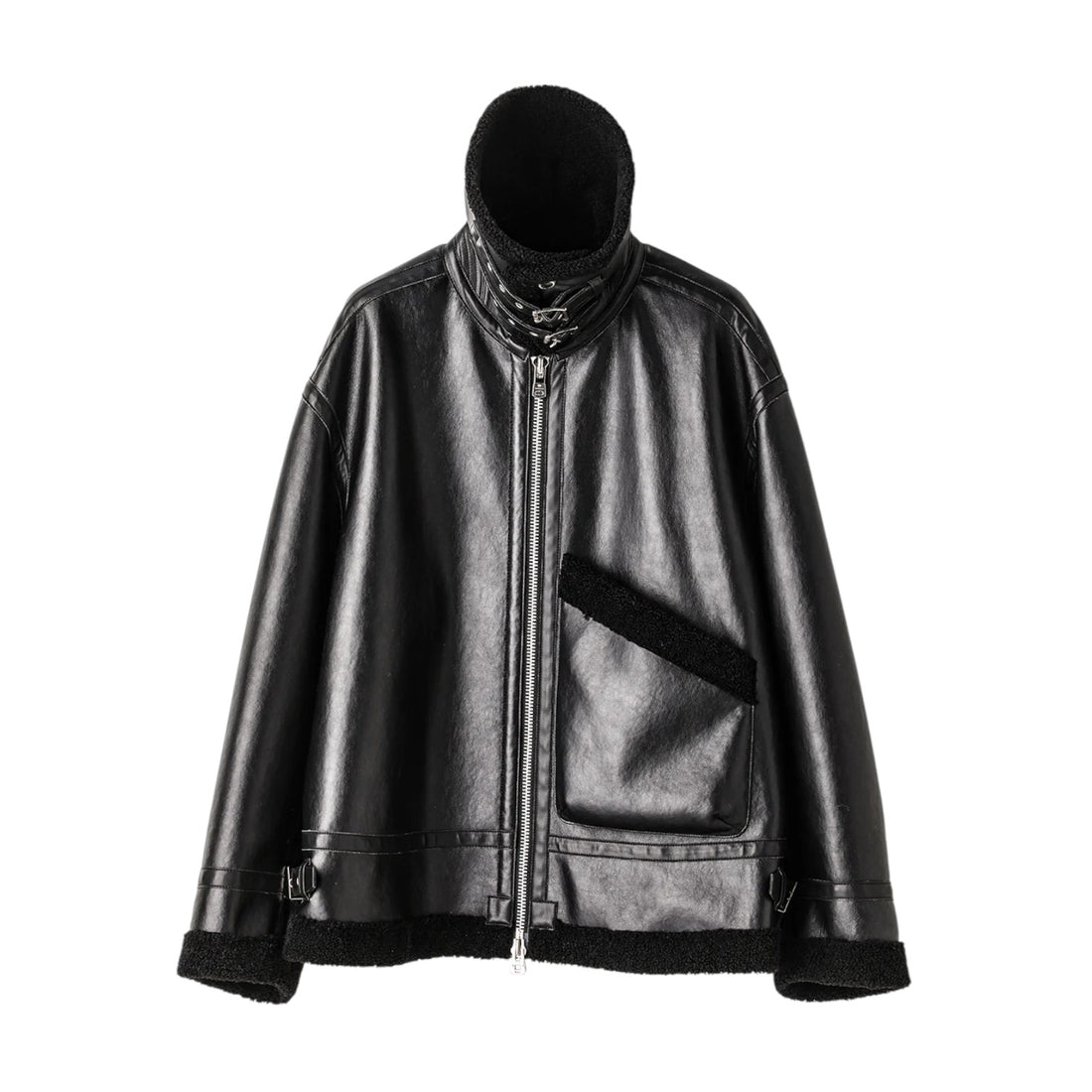 【TAKAHIRO MIYASHITA TheSoloIst】faux mouton flight jacket./black(sj.0032AW25)