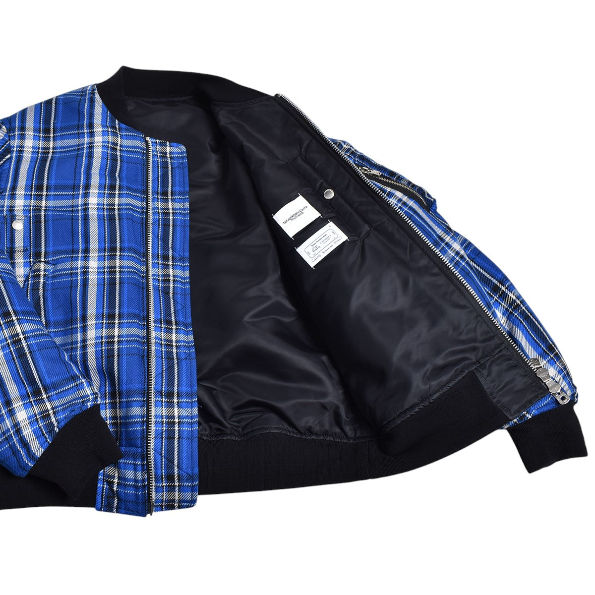 TAKAHIRO MIYASHITA TheSoloIst】flannel flight jacket../BLUE×BLACK