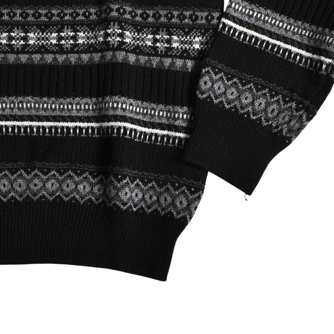 【TAKAHIRO MIYASHITA TheSoloIst】fair isle crew neck sweater./BLACK(sk.0011AW25)