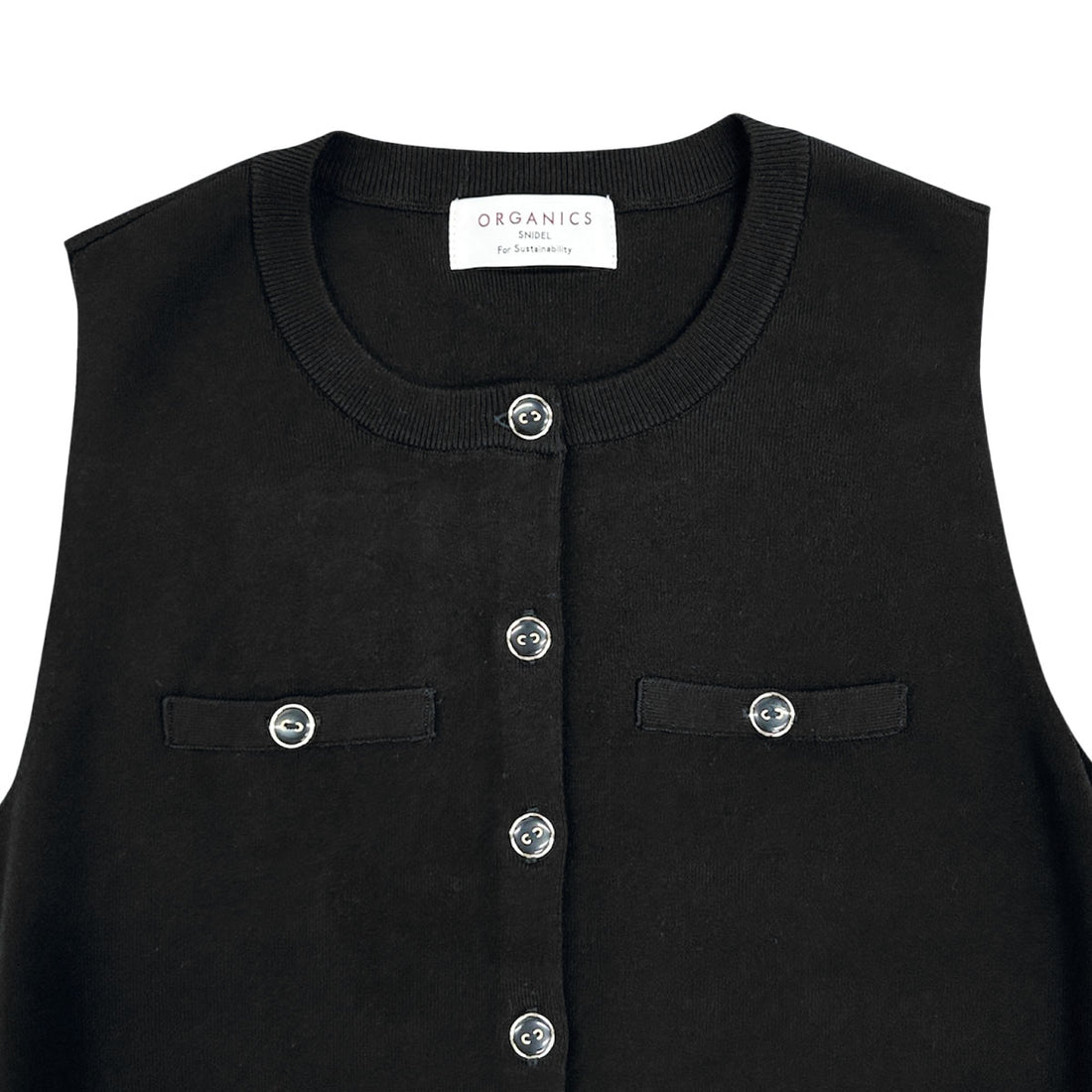 [SNIDEL]Sustainableニットジレプルオーバー/BLACK(SWNT254042)