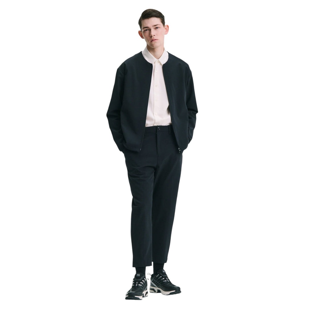 [SOPHNET.]4WAY STRETCH TAPERED CROPPED PANTS/BLACK(SPNT-252042)