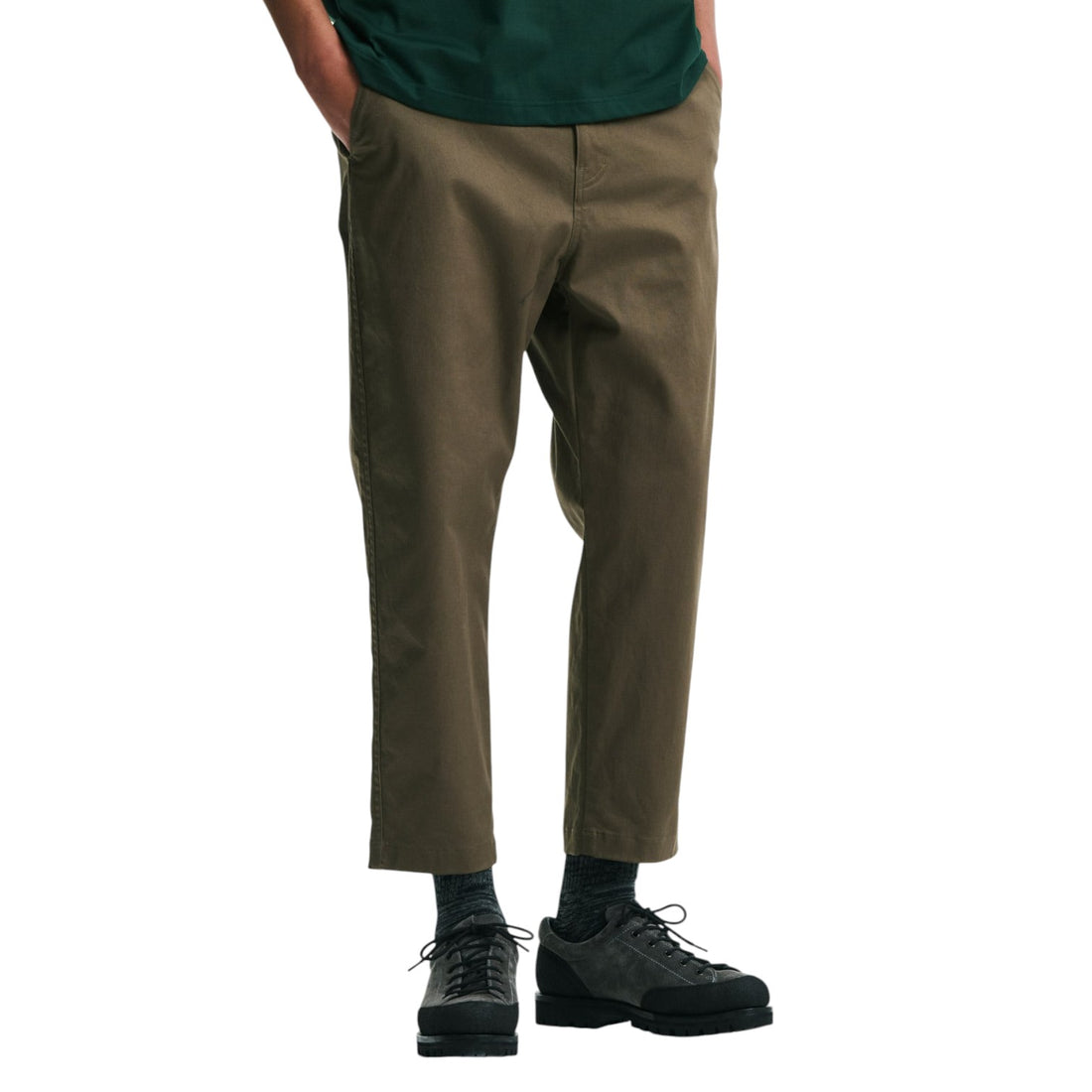 [SOPHNET.]COTTON STRETCH TWILL TAPERED CROPPED PANTS/KHAKI(SPNT-252059)