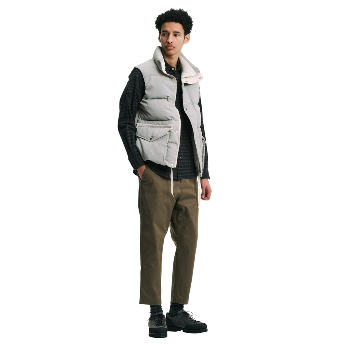 [SOPHNET.]COTTON STRETCH TWILL TAPERED CROPPED PANTS/KHAKI(SPNT-252059)