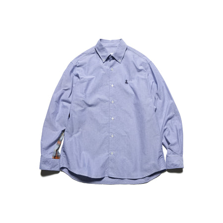 [SOPHNET.]CHECK PANELED B.D SHIRT/NAVY(PNT-260002)