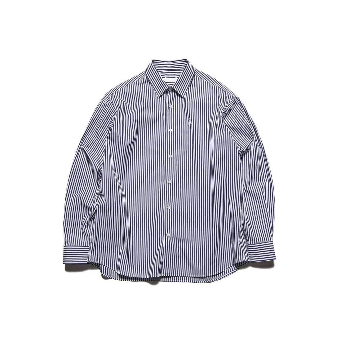 [SOPHNET.]SUVIN GIZA RELAX-FIT SHIRT/NAVY (STRIPE)(SPNT-260010)